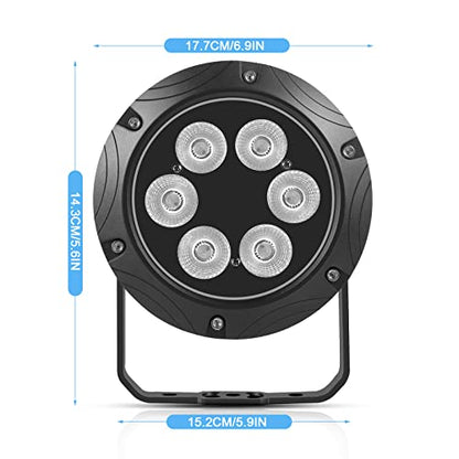 100W LED Par IP67 Waterproof Stage Lights, DMX512 Sound Activated Control RGBW for Outdoor Concert Club KTV Music Show Garden Wedding (4 Packs)