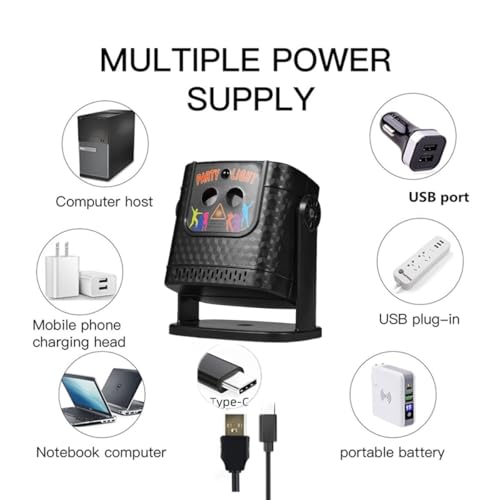 Party light DJ disco lights, laser stroboscopic light USB-powered projectors and remote controls, portable family gatherings, camping, Christmas and Halloween illuminated parties, festival small gifts