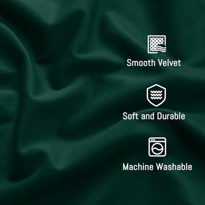 Yakamok Dark Green Room Darkening Velvet Curtains 96 Inch Living Room | Luxury soft velvet, 2 panels 52x96 inch,bedroom study, window drapes rod pocket,light blocking,Thermal Insulated - color: Dark Green, size: 52"W x 96"L (Pack of 2)