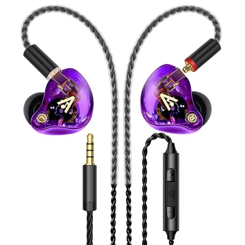 Audiovance Vibes 202M HiFi Wired Earbuds in-Ear Monitor Headphones with Mic - color: 9-Purple