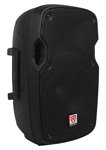 Rockville SPG88 8" Passive DJ PA Speaker, ABS Cabinet, 8 Ohm, 2-Pack | 400W Peak, Lightweight 12 lbs, Speakon Input/Output, 100W RMS, 35mm Pole Mount, Floor Monitor Use, Titanium Driver, 2-Way