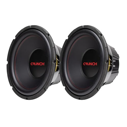 Crunch 12 Inch 800 Watt RMS Dual Voice Coil Car Audio Subwoofer, 2-Pack | 4 Ohm Car Subwoofers with Spade Terminals for Sealed or Vented Enclosures, Deep Bass for Car and Truck Stereo