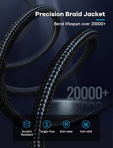 VIOY 1/4 to RCA Cable 6 FT, TRS Male to Dual RCA Male Stereo Splitter | Copper shell, dual shielding lossless Hi-Fi sound,braided bidirectional transmission for amplifier, mixer, home theater - color: Black, size: 6FT