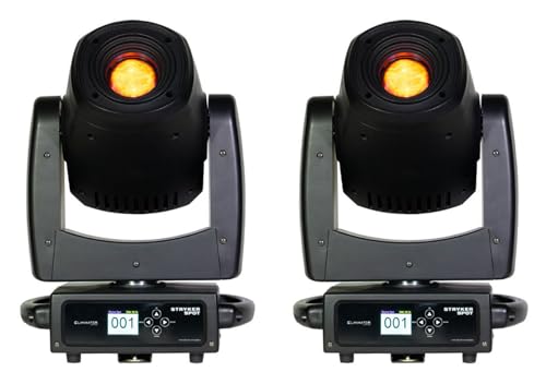 American DJ Stryker Spot 150W LED Moving Head Spot Lights with 7-Color Wheel, Rotating & Static GOBOs, Motorized Zoom & Focus, 540 Degree Pan, 210 Degree Tilt, RDM DMX Control, 2-Piece