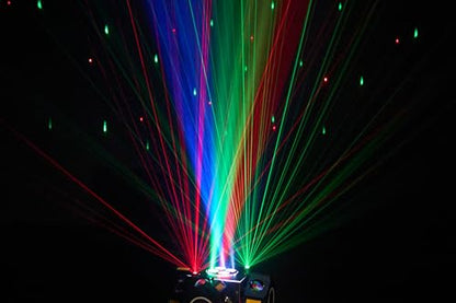 Moving Head DJ Lights 180W LED with 4 Rotating Head,16X10W RGBW 4-in-1 Multiple Effects Changing，21CH DMX-512/Sound Activated for Christmas KTV Wedding - color: 4 Arms