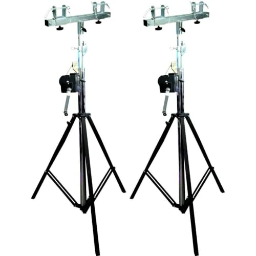 Crank Lighting Tripod Stand Set, Adjustable Height, 2-Pack