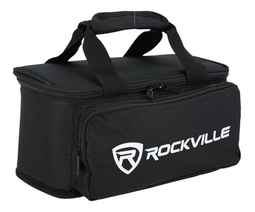 Rockville MINI HALO Bag - Fits MINI HALO or Similar DJ Lights (CAN 2.0) (Bag for 8 Lights) | Removable Dividers, Foam Padded, Semi-Rigid Shell, Zippered Front Pocket, Dual Carry Handles, Fits Similar Lights - style: Bag for 8 Lights