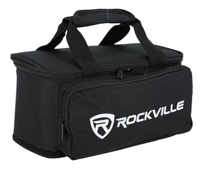 Rockville MINI HALO Bag - Fits MINI HALO or Similar DJ Lights (CAN 2.0) (Bag for 8 Lights) | Removable Dividers, Foam Padded, Semi-Rigid Shell, Zippered Front Pocket, Dual Carry Handles, Fits Similar Lights - style: Bag for 8 Lights