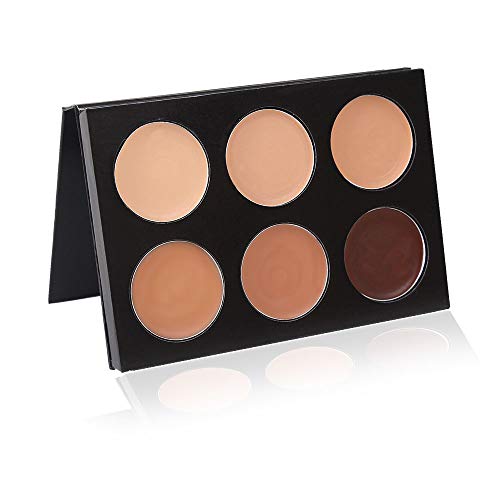 Mehron Makeup Mask Cover - FOUNDATION 6 Color Palette, Face & Body Paint | High-Pigment, Long-Wear Rubber Mask Greasepaint Makeup for Special FX, Theater, Halloween, Cosplay, & More. Made in the USA.