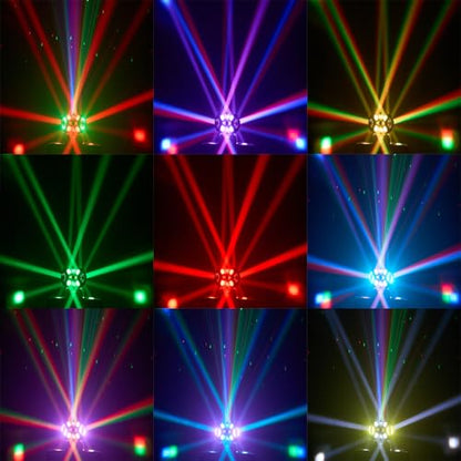 Moving Head DJ Lights 180W LED with 4 Rotating Head,16X10W RGBW 4-in-1 Multiple Effects Changing，21CH DMX-512/Sound Activated for Christmas KTV Wedding - color: 4 Arms