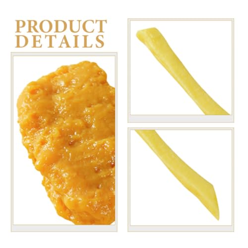 Toyvian Artificial Fried Chicken Model and French Fries Model 10-Piece Fake Food Set for Doll House Kitchen Display Food Decor Photobooth Props Market Showcase Small Lightweight