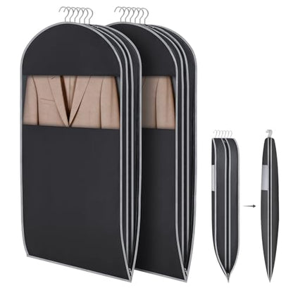 KEEGH Compression Garment Bags, Large Hanging Garment Bag 40 In, 2 PCS | Self Compression Zipper, Large Capacity, Clear Window, 8 In Gusset, Premium Suit Bags for Shirts, Suits, Dresses - size: 40"-2PCS