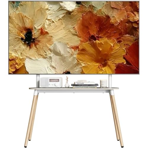 4-Leg Easel TV Stand for 49-86" TVs, 110 lbs, White - color: White, size: 49–86 Inch TVs