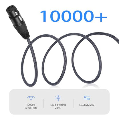 2 Pack 1/4 TRS Male to 3Pin XLR Female Microphone Cable,6.35mm TRS to XLR Female Braid Quarter inch Balanced Cable for Mixer Microphone Active Speakers-10Feet - color: 1/4 TRS To XLR F, size: 10 feet(2 pack)