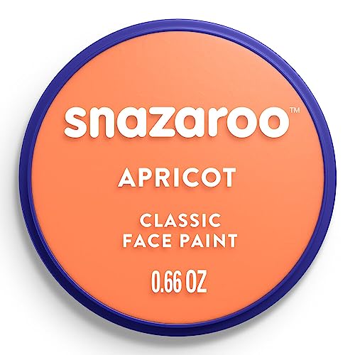Snazaroo Classic Face and Body Paint, 18.8g Pot, Apricot | Non-Toxic Hypoallergenic, Safe, Washable, Face & Body Paint for Halloween, Cosplay Costumes, Dress Up, Parties and Festivals - color: Apricot, style: 18.8g (0.66-oz) Pot