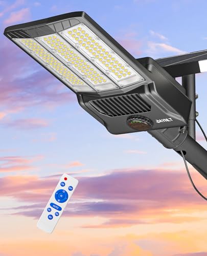 JAYNLT Y-6500W Solar Street Lights Outdoor, Commercial Parking Lot Lights | High Lumen,Commercial Grade,Wide Coverage,Dusk to Dawn,Motion Sensor,Adjustable Brightness,IP67 Waterproof,All Night Lighting - size: Large