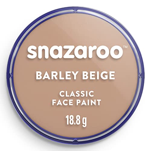 Snazaroo Classic Face and Body Paint, 18.8g Pot, Barely Beige | Non-Toxic Hypoallergenic, Safe, Washable, Face & Body Paint for Halloween, Cosplay Costumes, Dress Up, Parties and Festivals - color: Barely Beige, style: 18.8g (0.66-oz) Pot