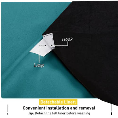 NICETOWN Sound Barrier 100% Blackout Divider Curtains 84", Noise, Heat and Cold Blocking Drapes with Felt Fabric Lining for Nursery/Daytime Sleep/Bedroom (Peacock Teal, 2 PCs, 52" Wide) - color: Peacock Teal, size: 52"W x 84"L (Pack of 2)