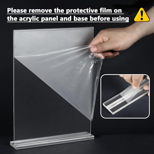 MaxGear Acrylic Sign Holder 8.5" x 11" Double Sided Acrylic Stand, 3 Pack | Clear Acrylic, Double-Sided Display, Stable Tabletop Stand, Quick Paper Replacement, Fits Menus, Signs, Notices, Photos - size: Slot-3pack