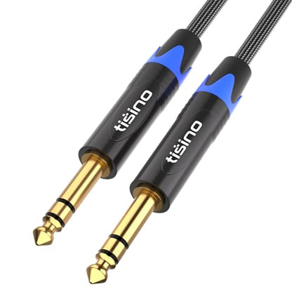 Tisino 1/4 inch TRS Cable, Quarter inch 1/4 TRS to TRS Balanced Stereo Audio Cable Male to Male Pro Interconnect Cable, Nylon Braid - 6 FT - size: 6 feet