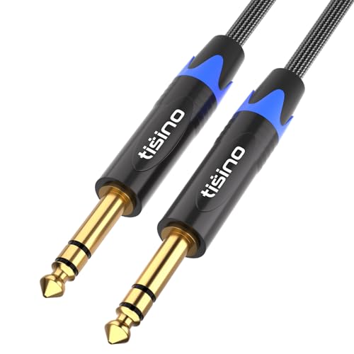 Tisino 1/4 inch TRS Cable, Quarter inch 1/4 TRS to TRS Balanced Stereo Audio Cable Male to Male Pro Interconnect Cable, Nylon Braid - 10 FT - size: 10 feet