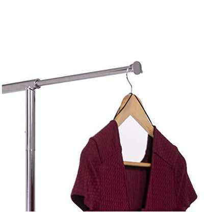 Econoco Double Arm Garment Rack, Commercial Grade, Chrome, 48x55in | Two-arm chrome garment rack with adjustable arms, commercial-grade square tubing, built for high-volume retail environments - style: Industrial Use