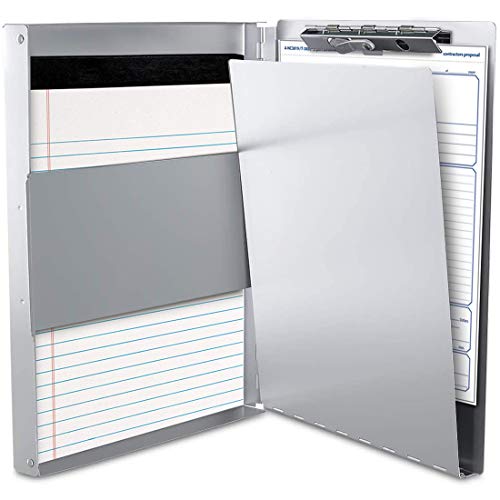Sunnyclip Aluminum Clipboard with Storage (Letter Size), Metal Recycle Form Holder Portfolio Binder with Clip Inside Posse Box, for Office Business Medical Professionals Stationer - size: Letter Size 13 x 9 x 1 in