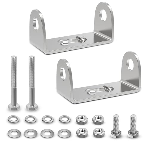 Nilight 2PCS Stainless Steel Mounting Base Brackets | Adjustable Mount Bracket Kits for Round and Square 4.5Inch 27W 42W LED Light Bar