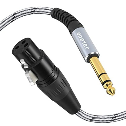 JOLGOO XLR Female to 1/4 Inch 6.35mm TRS Plug Balanced Interconnect Cable, XLR to Quarter inch Cable, 10 Feet, for Microphone,Mixer,Guitar,AMP,Speakers - size: 10 Feet, style: XLR Female to 1/4 TRS Male