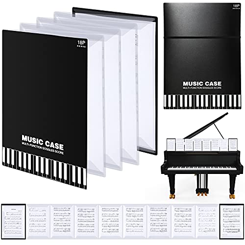 Boao Sheet Music Folder Music Storage Holder Folder 10 Pages A4 Size 18 Pockets File Organizer for Writing Drawing and Modifying Storing Files