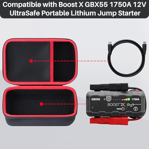 Lebakort Storage Case Compatible with Boost X GBX55 1750A 12V UltraSafe Portable Lithium Jump Starter - size: for Boost X GBX55