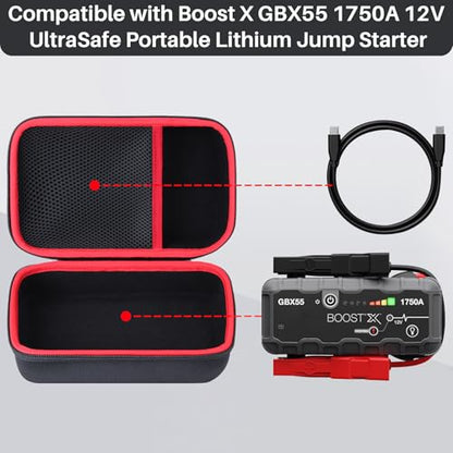 Lebakort Storage Case Compatible with Boost X GBX55 1750A 12V UltraSafe Portable Lithium Jump Starter - size: for Boost X GBX55