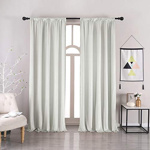 nanbowang Bleach Velvet Curtains - 42 Inches Width 72 Inches Long Soft Curtain Rod Pocket Thermal Insulated Window Treatment for Bedroom 2 Panels - color: Bleach, size: 42"W x 72"L (Pack of 2)