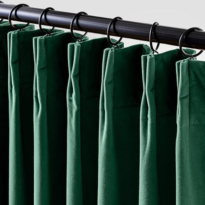 Lazzzy Green Velvet Curtains 96 Inch Length Blackout Pinch Pleated Room Darkening Drapes Luxury Back Tab Thermal Modern Treatments for Bedroom Living Room 2 Panels, 52 x 96 Inch, Emerald Green - color: Emerald Green, size: 52"W x 96"L (Pack of 2)