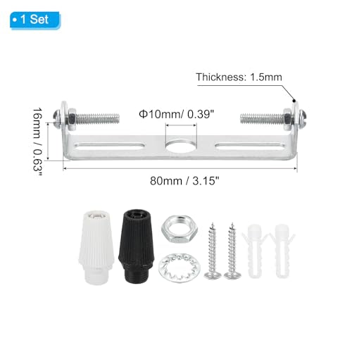PATIKIL 80mm Ceiling Light Plate Kit, 1 Set Light Fixture Mounting Bracket Plate Steel Crossbar for Home Pendant Wall Light with Screw Washer Nut 2 Color Cap - size: 80mm