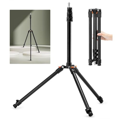 K&F CONCEPT Extendable Photography Stand, 6.5ft Aluminum Tripod, 2-Pack | Reversible Portable Studio Lighting Tripod for Strobe Light/Webcams/Cameras with Bag(1-Pack), TL06