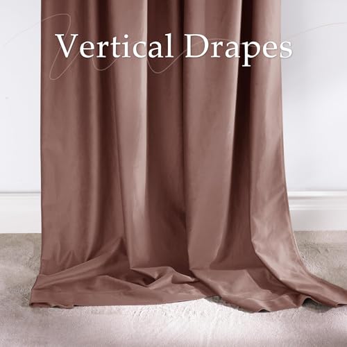 NICETOWN Dusty Rose Pink Blackout Velvet Curtains for Girls Room - color: Dusty Rose Pink, size: 52"W x 84"L (Pack of 2)