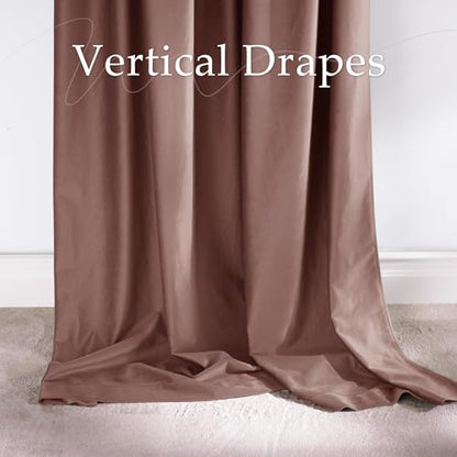 NICETOWN Dusty Rose Pink Blackout Velvet Curtains for Girls Room - color: Dusty Rose Pink, size: 52"W x 84"L (Pack of 2)
