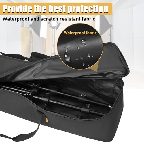 Multifunctional Tripod Bag 36.5 X 7 X 7 Inches / 93 X 18 X 18 cm Heavy Duty Tripod Carrying Case with Handle for Lights, Speakers, Cameras, Booms, Microphone Stands, Black - size: 36.5 X 7 X 7 Inch