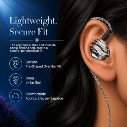 TRN Shell 3DD+1 Planar Hybrid in Ear Monitor, HiFi IEM Earbuds | 3 Tuning Nozzle Pairs, Silver-Plated IEM Cable, 3.5mm and 4.4mm Plugs, Balanced Sound, for Musicians and Audiophiles