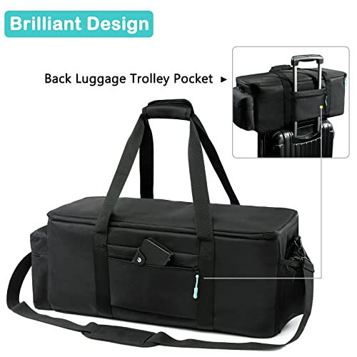 MYBAGZING Dj Cable Bag-24 Large Dj Cable File Bag-Dj Cabel Organizer Case-Travel Gig Bag-DJ Gear Bag for Dj Accessories-Dj Equipment Case with Padded Bottom and Divdiers - color: Blue
