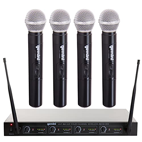 Gemini 4-Mic UHF Wireless Handheld Microphone System (UHF-04M) - style: Handheald