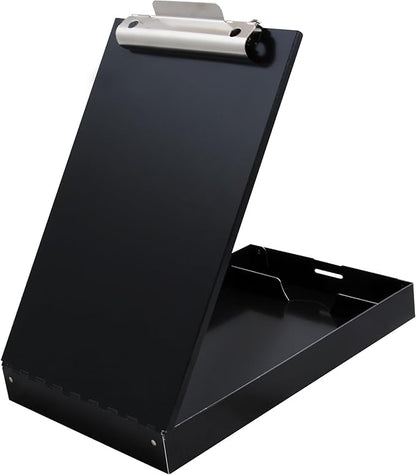 Saunders Cruiser-Mate Black Aluminum Storage Clipboard, Dual Tray Nursing | Self-Locking Latch, 150-Sheet Steel Clip, HIPAA-Compliant Privacy, Made in USA from 89% Recycled Aluminum, for EMS & Police