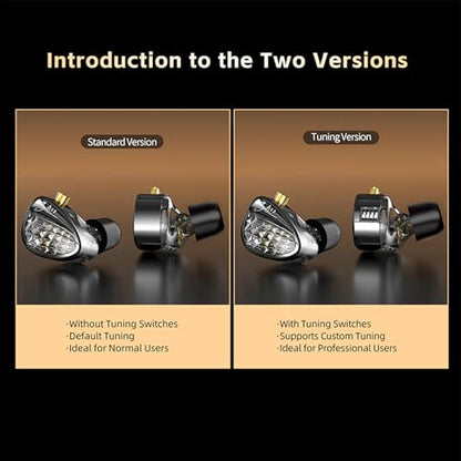 KZ ZA12 in Ear Monitor Headphones,2DD+4BA Hybrid Wired Earbud,Gaming Earbud - color: Matte Black, size: With Microphone