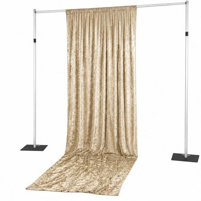 Efavormart Beige Premium Crushed Velvet Backdrop Curtain 5ft x 14ft – Event Drape Panel & Photo Booth Background with Rod Pocket, 70% Blackout - color: Beige, size: 5ft x 14ft