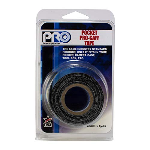 Pro Tapes Pocket Gaff Tape 2 inch (48mm) x 6 Yards Length Black Matte. Pocket Size Gaffers Tape. Made in The USA. Holds Tight, Easy to Remove. - color: Black, size: 2 inches