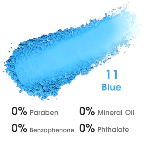 UCANBE Blue Single Eyeshadow Palette, Highly Pigmented Matte Eye Shadow Powder, Professional Long-Lasting Waterproof Makeup Palette - color: 11 Blue