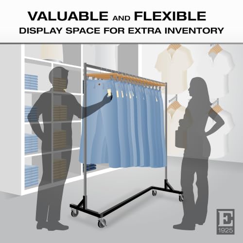 Econoco Economy Z-Rack, Collapsible, Black, 64" L x 24" W x 70" H - color: Black, style: Z Rack