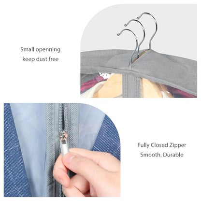 Zilink Suit Bags for Closet Storage Clear Mink Coat Storage Bag 40 in, Grey - size: 40"-4pcs