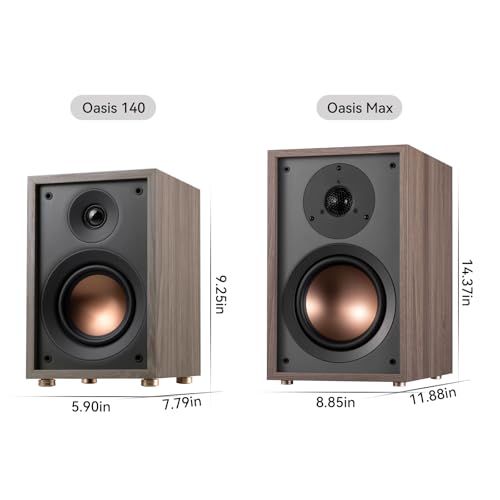 HiVi-Swans Oasis Max Passive Bookshelf Speakers, 2-Way HiFi Bookshelf Speakers for TV Desktop Stereo or Home Theater Surround Sound - Needs Amplifier or Receiver to Operate - style: Oasis Max